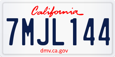 CA license plate 7MJL144