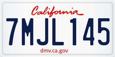 CA license plate 7MJL145