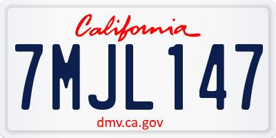 CA license plate 7MJL147