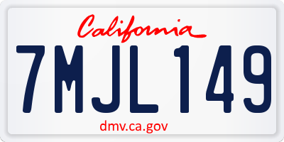 CA license plate 7MJL149