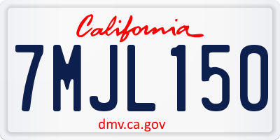 CA license plate 7MJL150