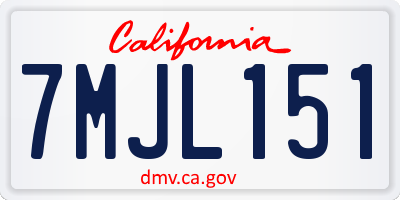 CA license plate 7MJL151