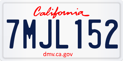 CA license plate 7MJL152