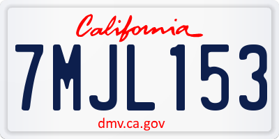 CA license plate 7MJL153