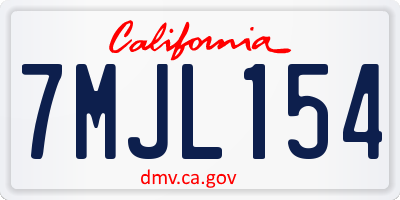 CA license plate 7MJL154