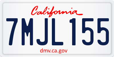 CA license plate 7MJL155