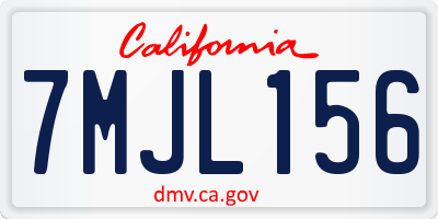 CA license plate 7MJL156