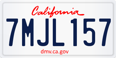 CA license plate 7MJL157