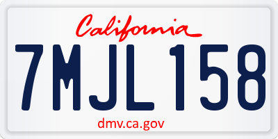 CA license plate 7MJL158