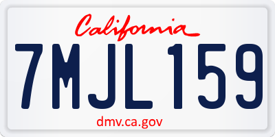 CA license plate 7MJL159