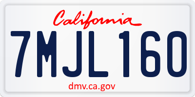 CA license plate 7MJL160