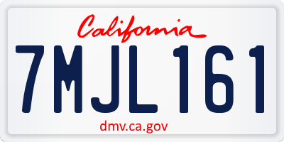 CA license plate 7MJL161