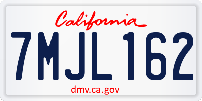 CA license plate 7MJL162