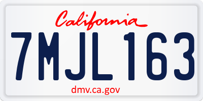 CA license plate 7MJL163