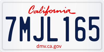 CA license plate 7MJL165