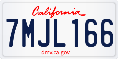 CA license plate 7MJL166