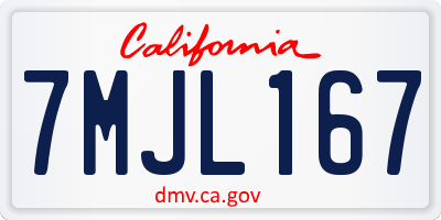 CA license plate 7MJL167