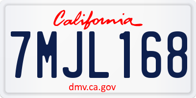 CA license plate 7MJL168