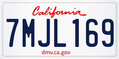 CA license plate 7MJL169