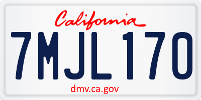 CA license plate 7MJL170