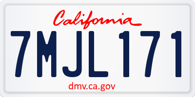 CA license plate 7MJL171