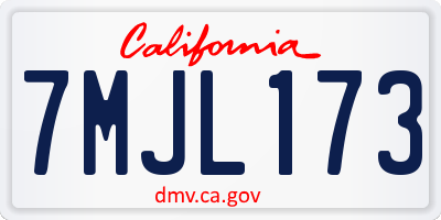 CA license plate 7MJL173