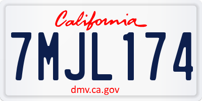 CA license plate 7MJL174