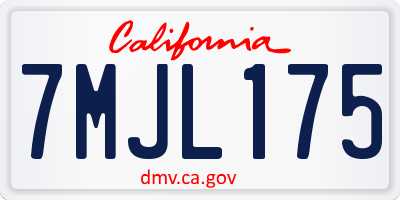 CA license plate 7MJL175