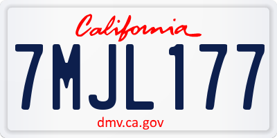 CA license plate 7MJL177