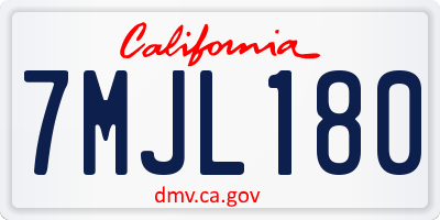 CA license plate 7MJL180