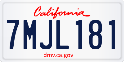 CA license plate 7MJL181