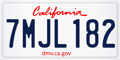 CA license plate 7MJL182