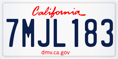 CA license plate 7MJL183