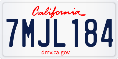 CA license plate 7MJL184