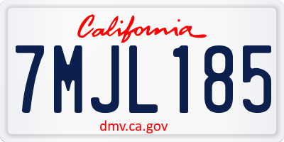 CA license plate 7MJL185