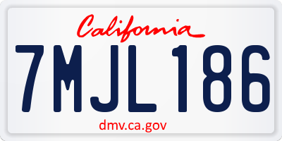 CA license plate 7MJL186