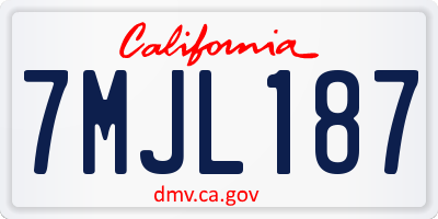 CA license plate 7MJL187