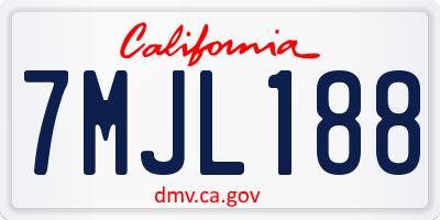 CA license plate 7MJL188