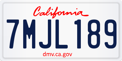 CA license plate 7MJL189