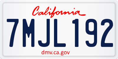 CA license plate 7MJL192