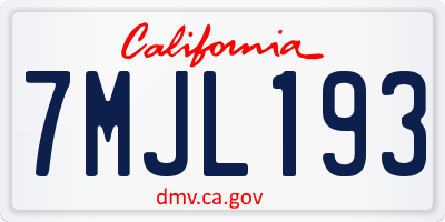 CA license plate 7MJL193