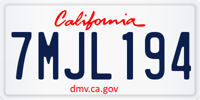 CA license plate 7MJL194