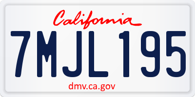 CA license plate 7MJL195