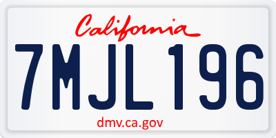 CA license plate 7MJL196