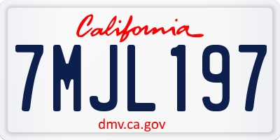 CA license plate 7MJL197