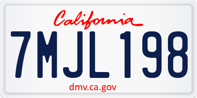 CA license plate 7MJL198