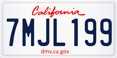 CA license plate 7MJL199