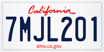 CA license plate 7MJL201