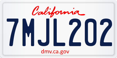 CA license plate 7MJL202