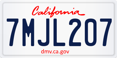 CA license plate 7MJL207